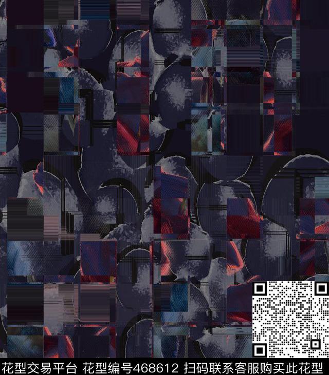 潮流抽象复古数码印花华亿平台下载（图片编号: 468612） - 瓦栏（Walan）