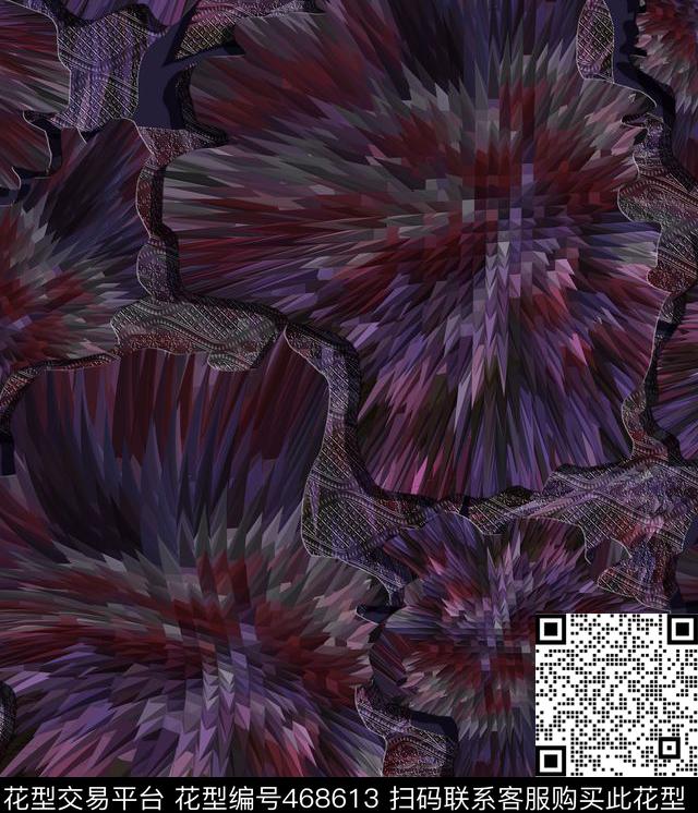 潮流抽象复古数码印花华亿平台下载（图片编号: 468613） - 瓦栏（Walan）