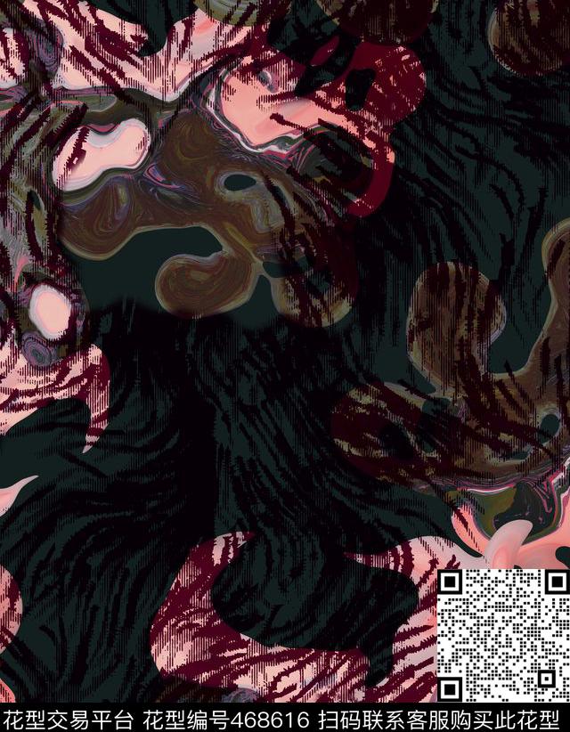 潮流抽象复古数码印花华亿平台下载（图片编号: 468616） - 瓦栏（Walan）