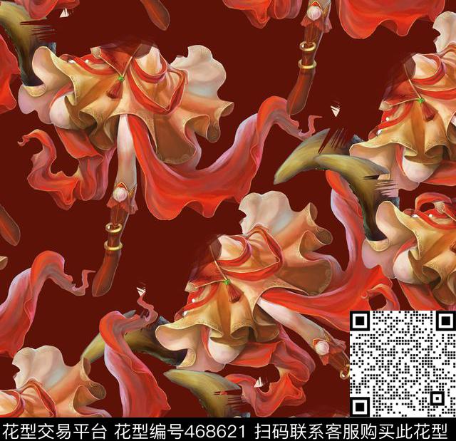 潮流抽象复古数码印花华亿平台下载（图片编号: 468621） - 瓦栏（Walan）