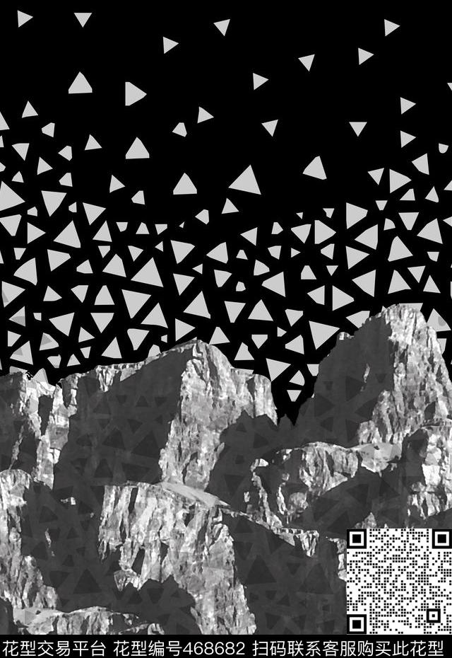 潮流时尚男装印花三角形传统印花华亿平台下载（图片编号: 468682） - 瓦栏（Walan）