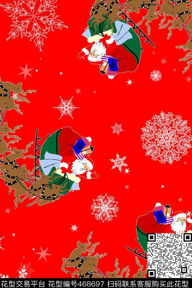 节日圣诞老人时尚传统印花华亿平台下载（图片编号: 468697） - 瓦栏（Walan）