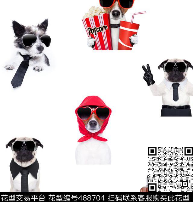 卡通可爱墨镜狗童装印花数码印花华亿平台下载（图片编号: 468704） - 瓦栏（Walan）