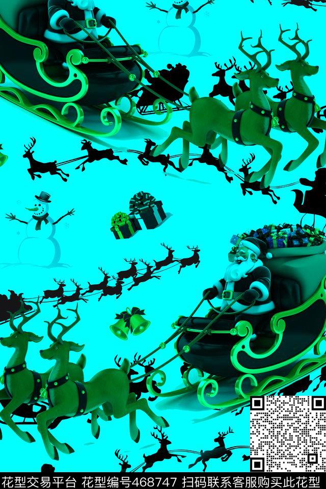 3D效果礼物盒子圣诞老人数码印花华亿平台下载（图片编号: 468747） - 瓦栏（Walan）