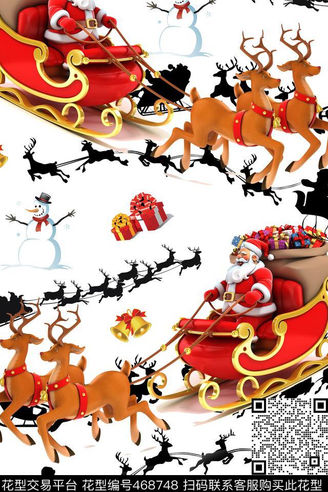 3D效果礼物盒子圣诞老人数码印花华亿平台下载（图片编号: 468748） - 瓦栏（Walan）