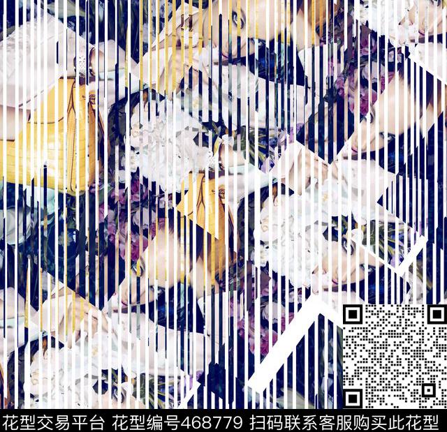 复古广告几何数码印花华亿平台下载（图片编号: 468779） - 瓦栏（Walan）