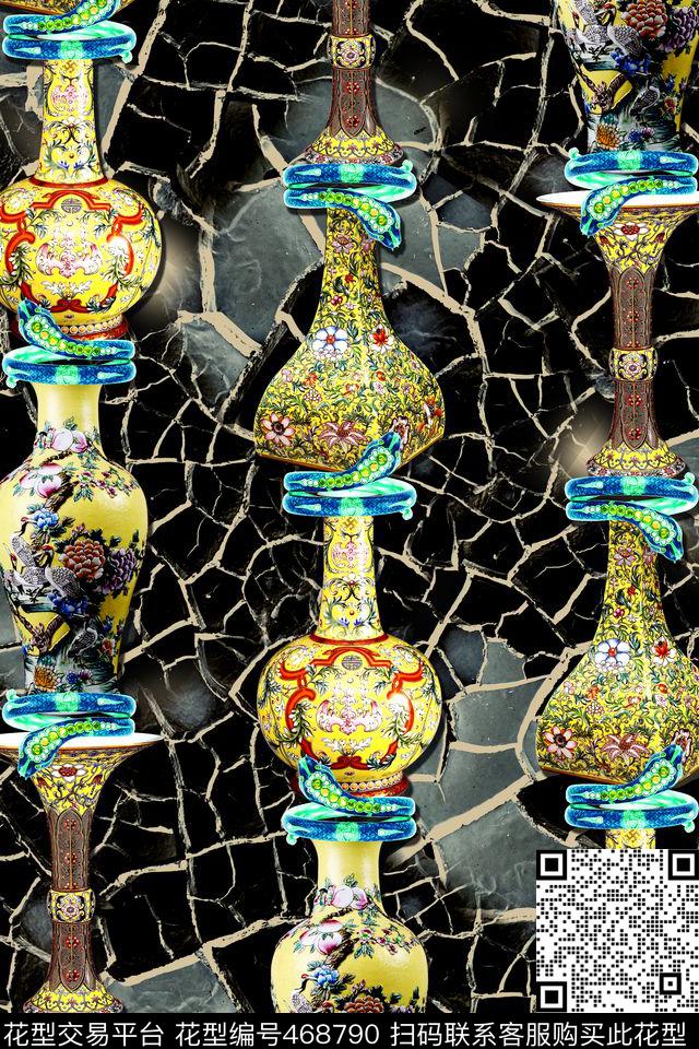 抽象几何格子数码印花华亿平台下载（图片编号: 468790） - 瓦栏（Walan）