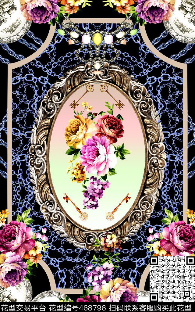 花卉盘子时尚数码印花华亿平台下载（图片编号: 468796） - 瓦栏（Walan）
