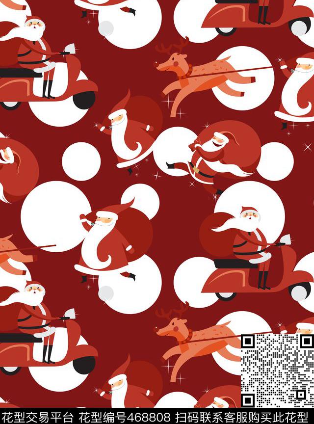 潮流时尚圣诞节波点卡通传统印花华亿平台下载（图片编号: 468808） - 瓦栏（Walan）