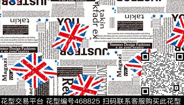 欧美风格复古怀旧英文字母数码印花华亿平台下载（图片编号: 468825） - 瓦栏（Walan）