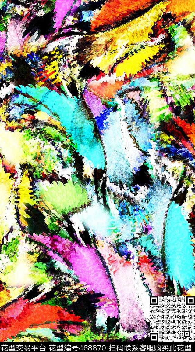 抽象肌理创意数码印花华亿平台下载（图片编号: 468870） - 瓦栏（Walan）