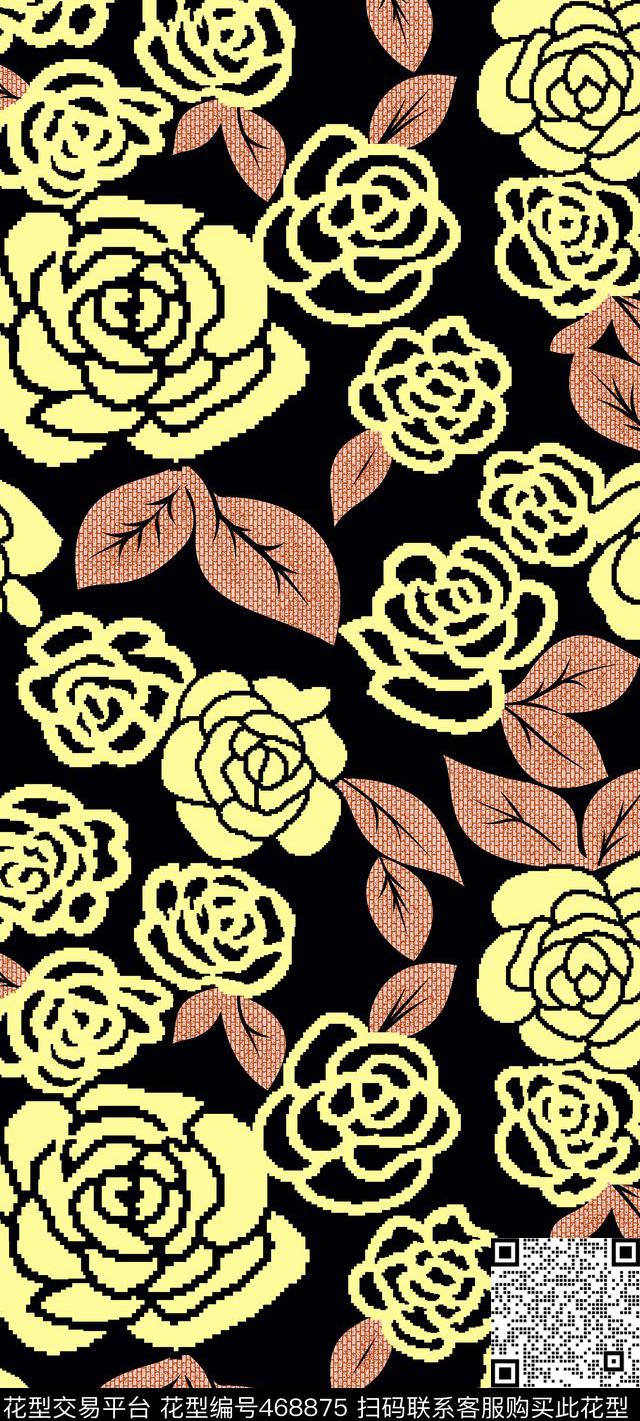 秋冬花朵格子传统印花华亿平台下载（图片编号: 468875） - 瓦栏（Walan）