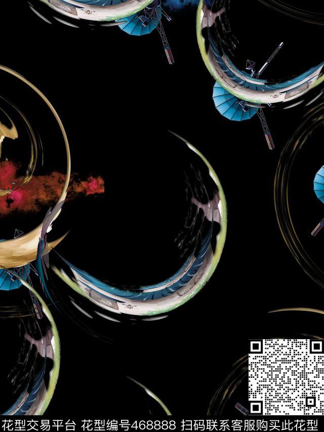 复古抽象男士色彩星空扭曲数码印花华亿平台下载（图片编号: 468888） - 瓦栏（Walan）