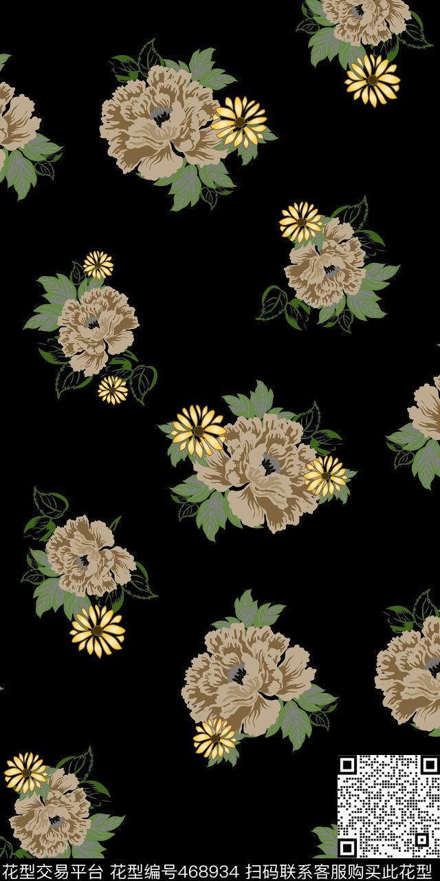 传统复古花卉传统印花华亿平台下载（图片编号: 468934） - 瓦栏（Walan）