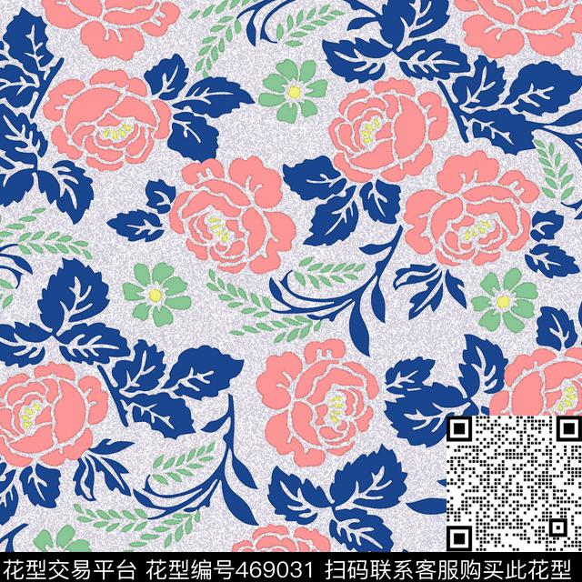 花卉杂点底清新风传统印花华亿平台下载（图片编号: 469031） - 瓦栏（Walan）
