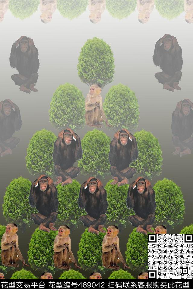 猴子树排版数码印花华亿平台下载（图片编号: 469042） - 瓦栏（Walan）