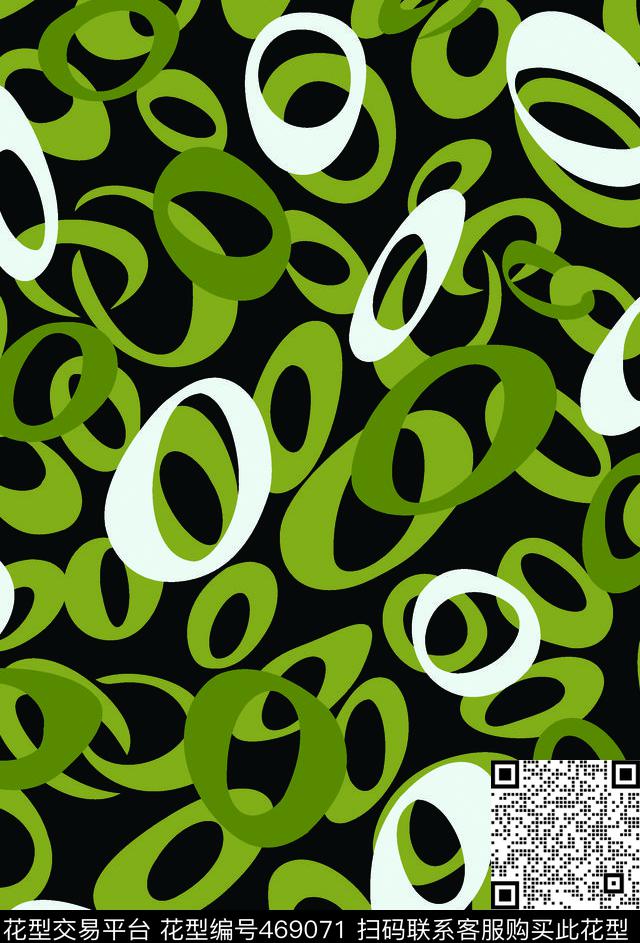 O型图创意几何数码印花华亿平台下载（图片编号: 469071） - 瓦栏（Walan）