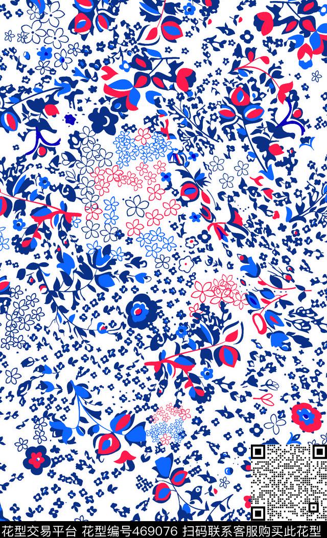 背景单色花碎花数码印花华亿平台下载（图片编号: 469076） - 瓦栏（Walan）