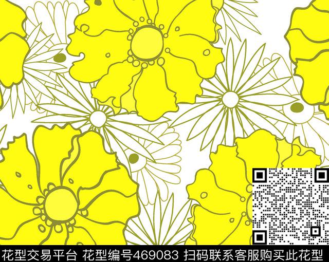 花菊花太阳花数码印花华亿平台下载（图片编号: 469083） - 瓦栏（Walan）