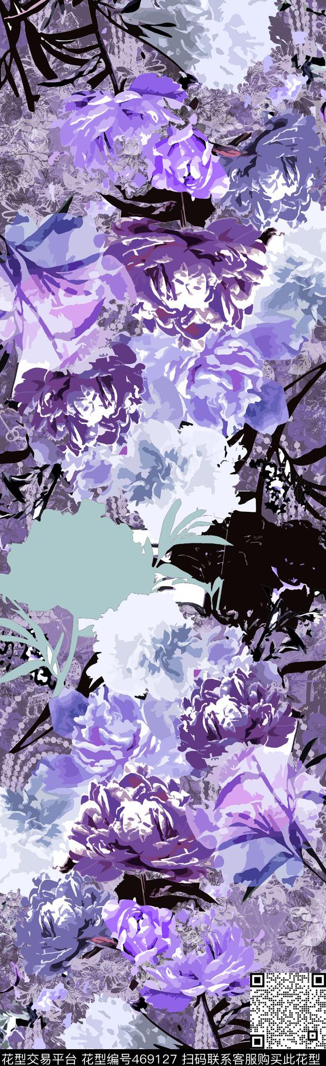 花卉淑女珍珠数码印花华亿平台下载（图片编号: 469127） - 瓦栏（Walan）