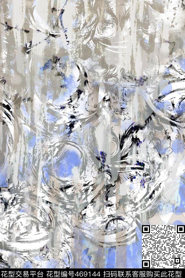 休闲抽象肌理数码印花华亿平台下载（图片编号: 469144） - 瓦栏（Walan）