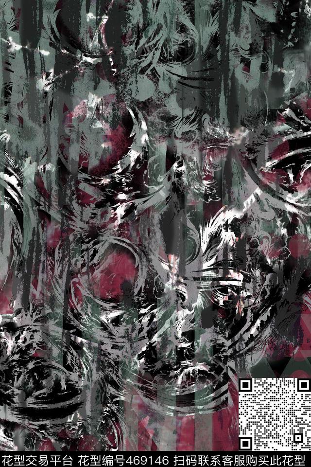 休闲抽象肌理数码印花华亿平台下载（图片编号: 469146） - 瓦栏（Walan）