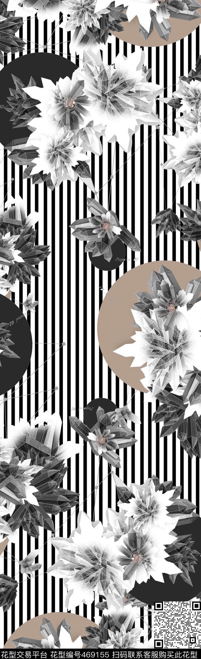 波点流行时尚条纹数码印花华亿平台下载（图片编号: 469155） - 瓦栏（Walan）