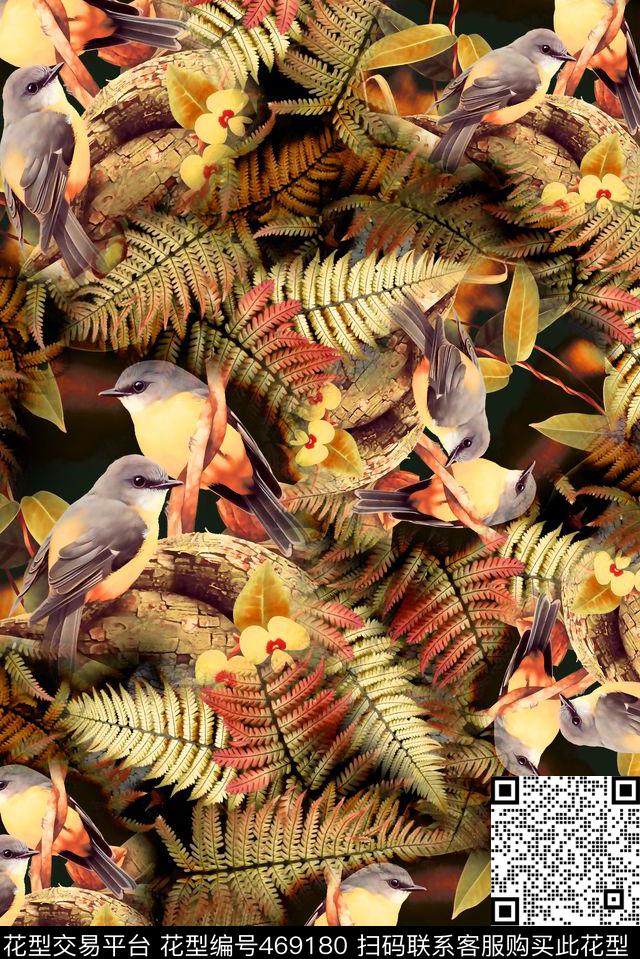 树叶热带层次数码印花华亿平台下载（图片编号: 469180） - 瓦栏（Walan）