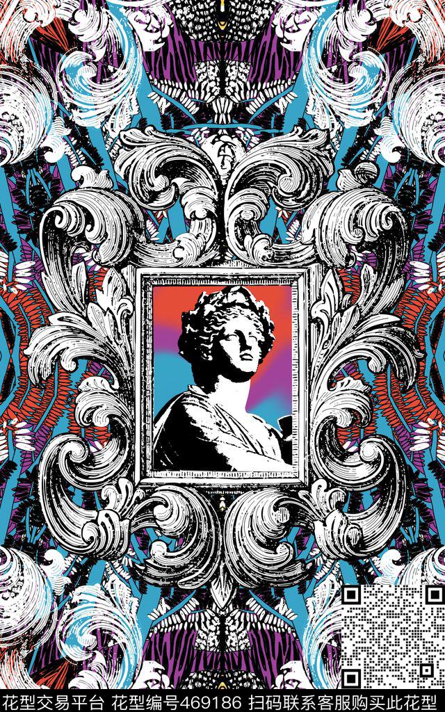 复古手绘画框数码印花华亿平台下载（图片编号: 469186） - 瓦栏（Walan）