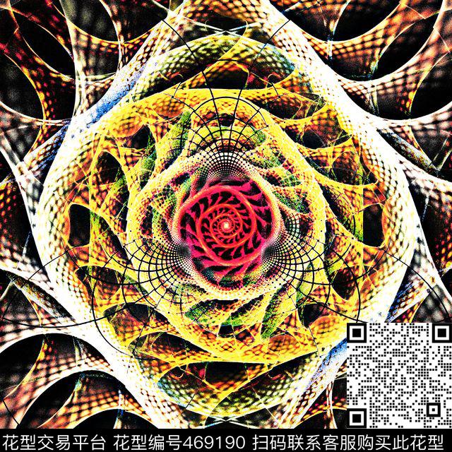 抽象创意方巾数码印花华亿平台下载（图片编号: 469190） - 瓦栏（Walan）