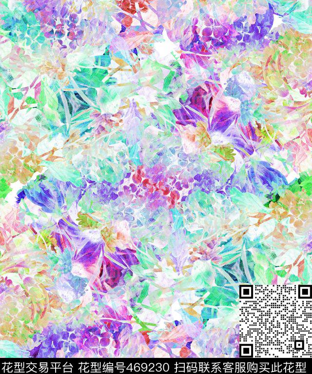 休闲时尚花卉女式服装面料传统印花华亿平台下载（图片编号: 469230） - 瓦栏（Walan）