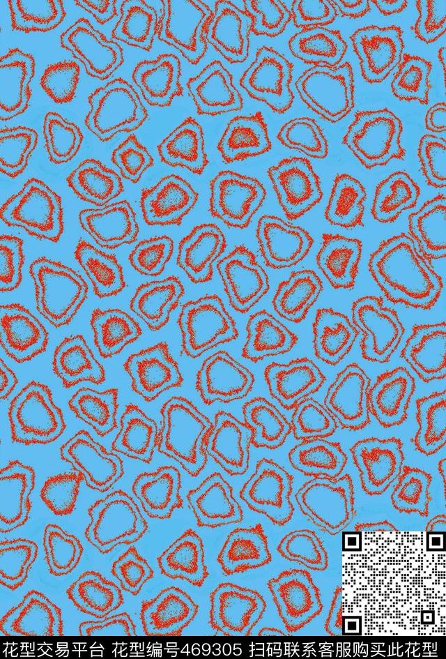 双圈花色不规则几何传统印花华亿平台下载（图片编号: 469305） - 瓦栏（Walan）