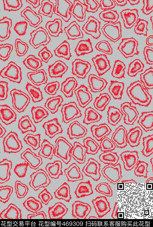 双圈花色不规则几何传统印花华亿平台下载（图片编号: 469309） - 瓦栏（Walan）