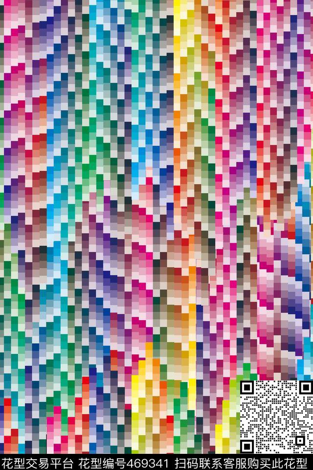 色彩绚丽几何渐变数码印花华亿平台下载（图片编号: 469341） - 瓦栏（Walan）