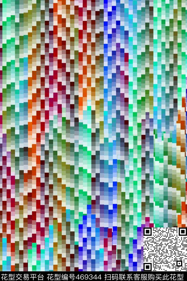 色彩绚丽几何渐变数码印花华亿平台下载（图片编号: 469344） - 瓦栏（Walan）