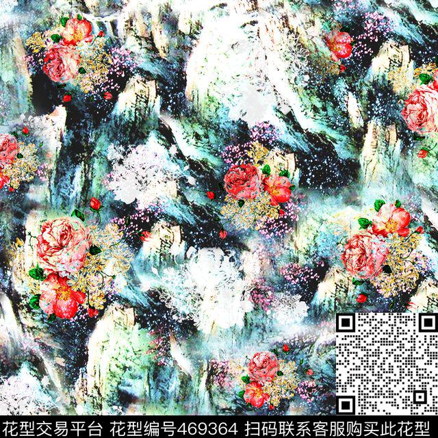 花写意衬衫传统印花华亿平台下载（图片编号: 469364） - 瓦栏（Walan）