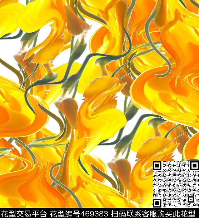 复古花卉时尚数码印花华亿平台下载（图片编号: 469383） - 瓦栏（Walan）
