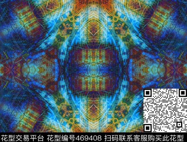 流行时尚未来风天空网纹几何印花数码印花华亿平台下载（图片编号: 469408） - 瓦栏（Walan）
