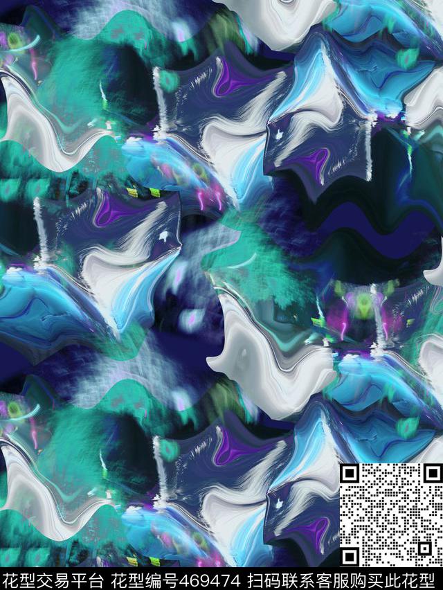 潮流抽象春夏华亿平台数码印花华亿平台下载（图片编号: 469474） - 瓦栏（Walan）