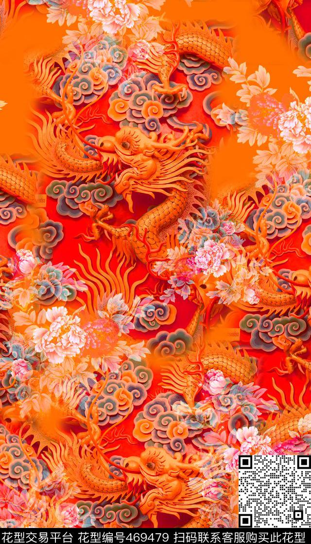 女装四方连续花鸟植物数码印花华亿平台下载（图片编号: 469479） - 瓦栏（Walan）