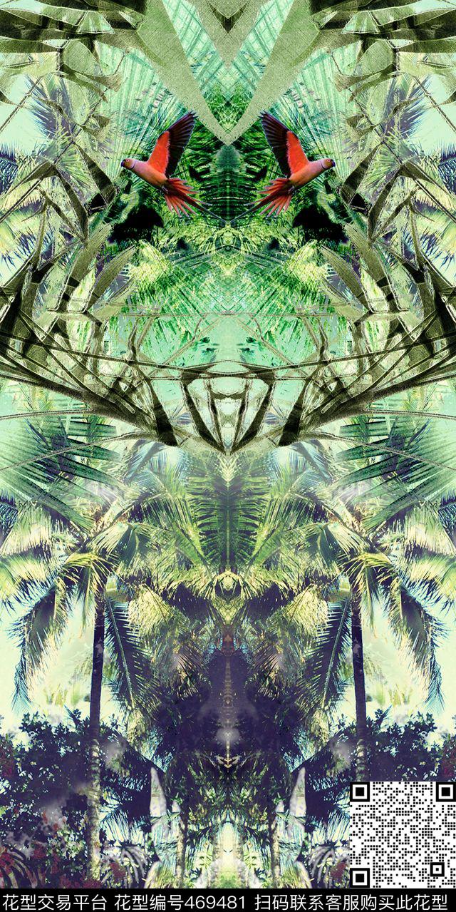 欧式热带风情休闲数码印花华亿平台下载（图片编号: 469481） - 瓦栏（Walan）