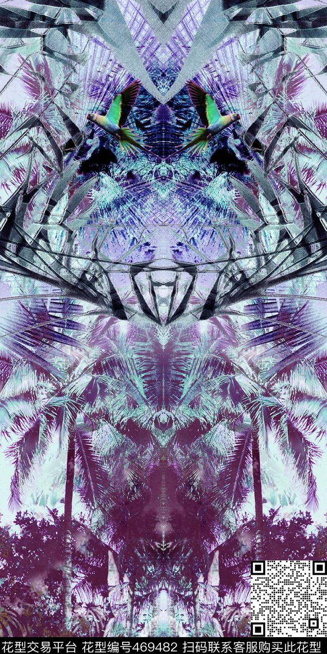 欧式热带风情休闲数码印花华亿平台下载（图片编号: 469482） - 瓦栏（Walan）