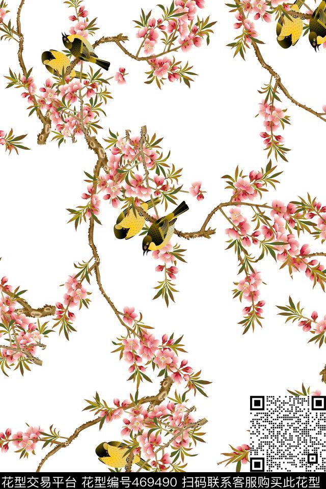 女装潮流大牌传统花卉数码印花华亿平台下载（图片编号: 469490） - 瓦栏（Walan）