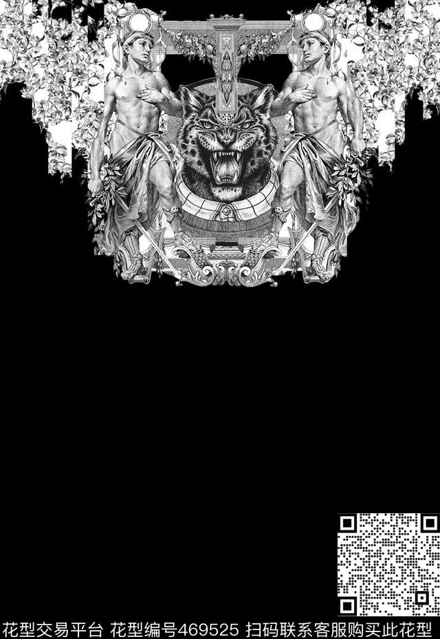 雕塑老虎男装欧式传统印花华亿平台下载（图片编号: 469525） - 瓦栏（Walan）