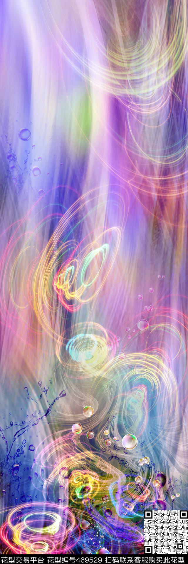 抽象多彩圆圈数码印花华亿平台下载（图片编号: 469529） - 瓦栏（Walan）