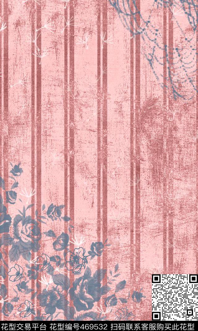 花卉流行经典数码印花华亿平台下载（图片编号: 469532） - 瓦栏（Walan）