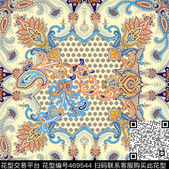 佩兹利清新风格优雅火腿纹数码印花华亿平台下载（图片编号: 469544） - 瓦栏（Walan）