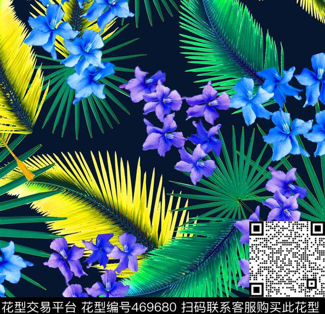 花朵热带MAX-女装数码印花华亿平台下载（图片编号: 469680） - 瓦栏（Walan）