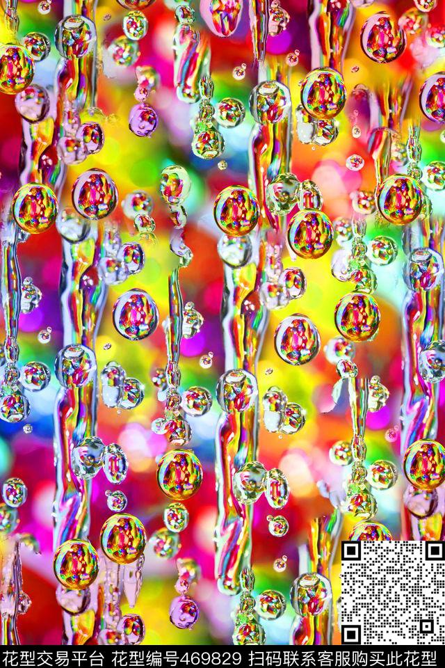 风景潮流大牌绚丽梦幻水珠数码印花华亿平台下载（图片编号: 469829） - 瓦栏（Walan）