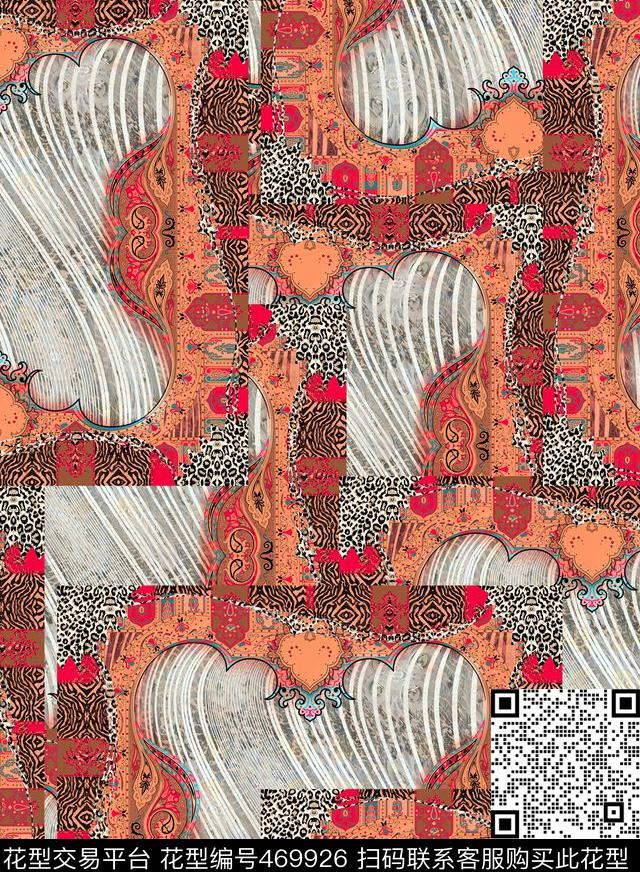 欧式复古民族风数码印花华亿平台下载（图片编号: 469926） - 瓦栏（Walan）